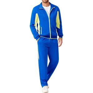 Men's Tracksuits 2 Piece Athletic Track Suit Jogging Running Warm Full Zip